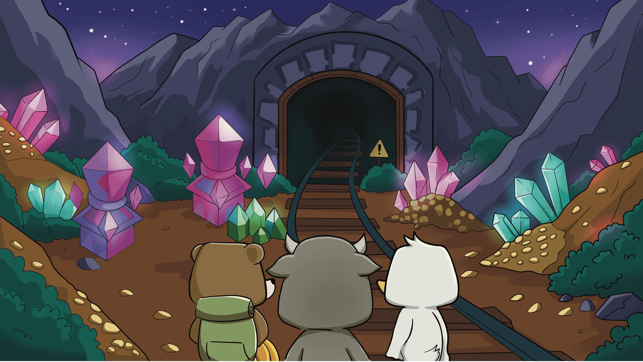 Chonkas entering the mines